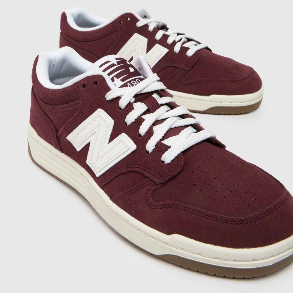 New Balance 480 Trainers in Burgundy
